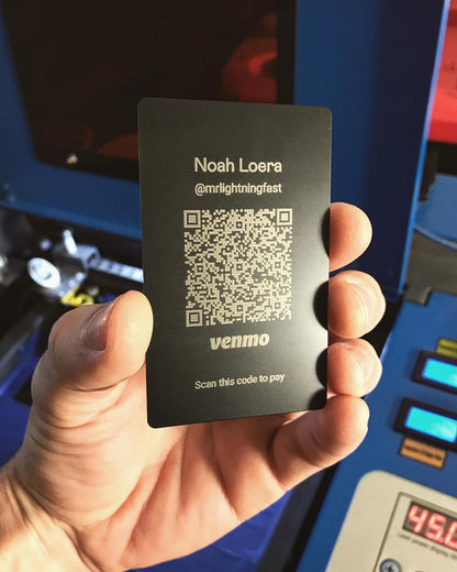 Personalized Digital Payment Scannable Metal Card: Quick Venmo/CashApp/Zelle Scan codes