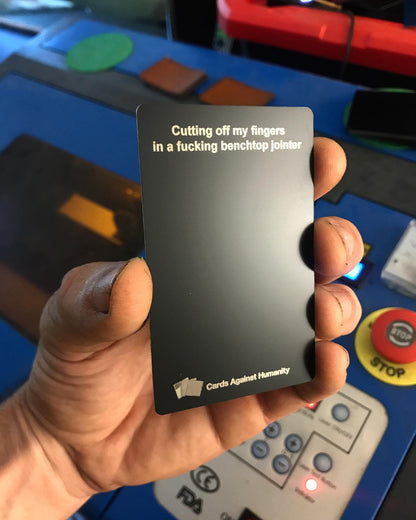 Personalized Cards Against Humanity Anodized Matte Black Metal Cards | Unique Meme Gift Cards