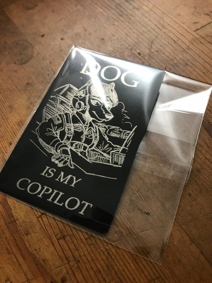 Dog Is My Copilot Funny Aviation Metal Engraving Gift Card