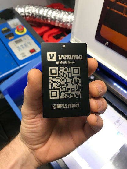 Personalized Digital Payment Scannable Metal Card: Quick Venmo/CashApp/Zelle Scan codes