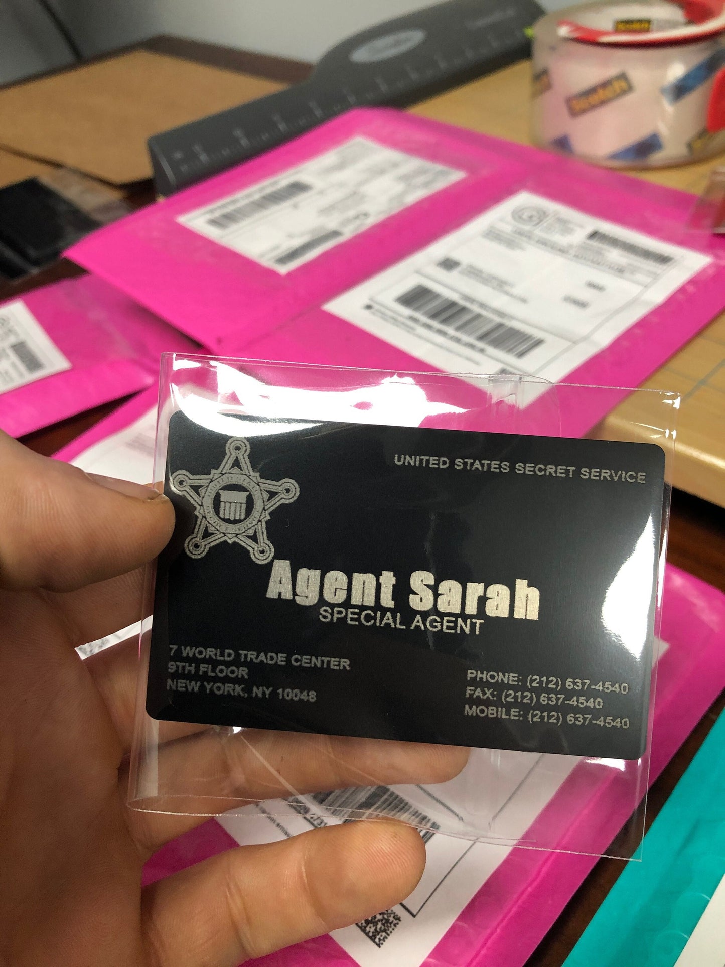 Carte d'agent des services secrets personnalisée pour cosplay et cadeaux personnalisés