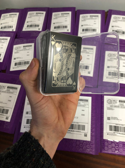 Tarjeta de metal personalizada del Rey de Corazones: regalo de aluminio grabado con láser personalizado para jugadores