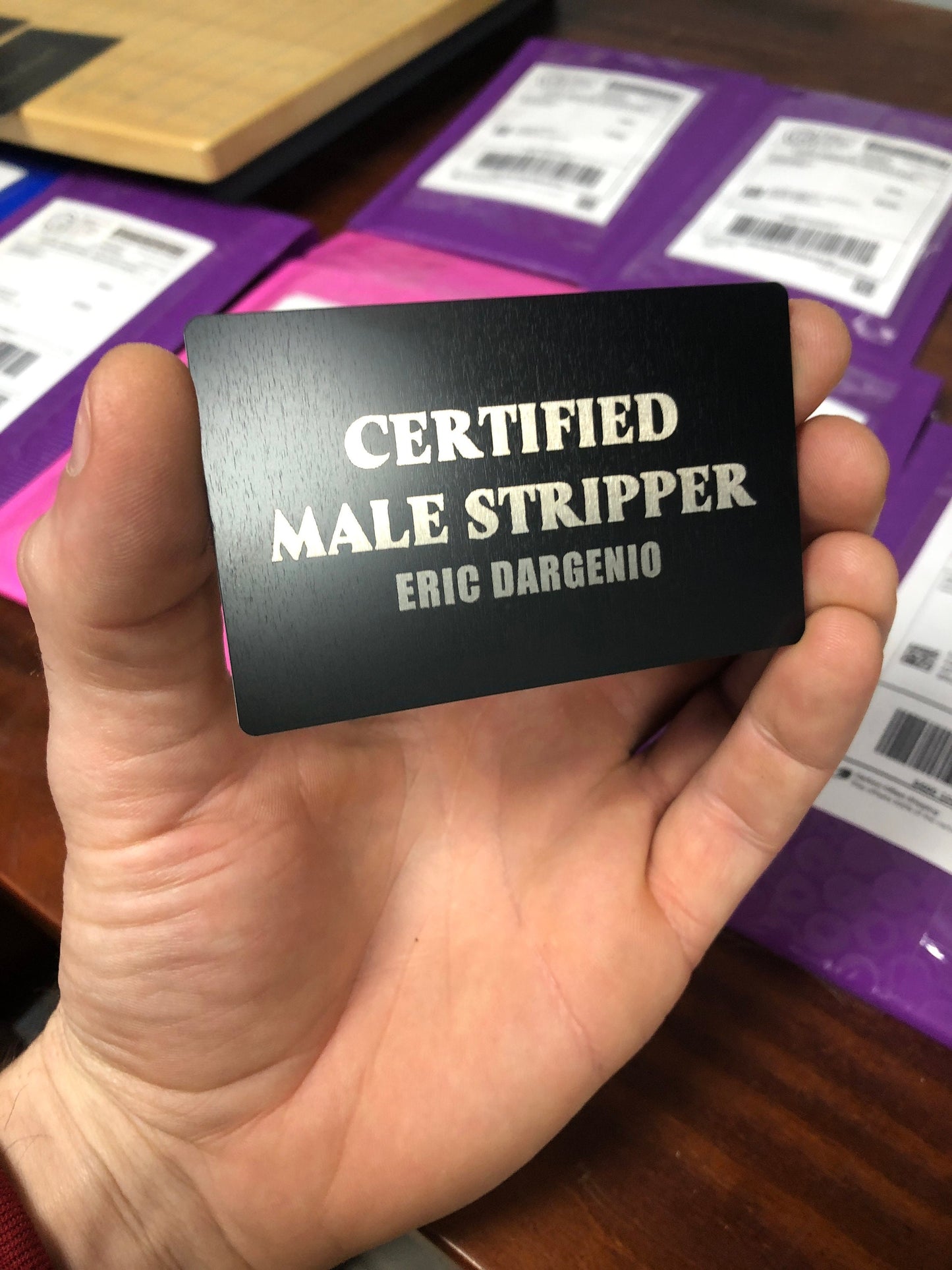 Custom Male Stripper ID Badge - Personalized Gag Gift for Friendsgiving