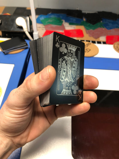 Custom Metal Playing Cards Set. Full Anodized Aluminum Laser Engraved Deck: 56 cards (with 4 Unsuited Jokers) Gamer Gambler Rambler Gifts!