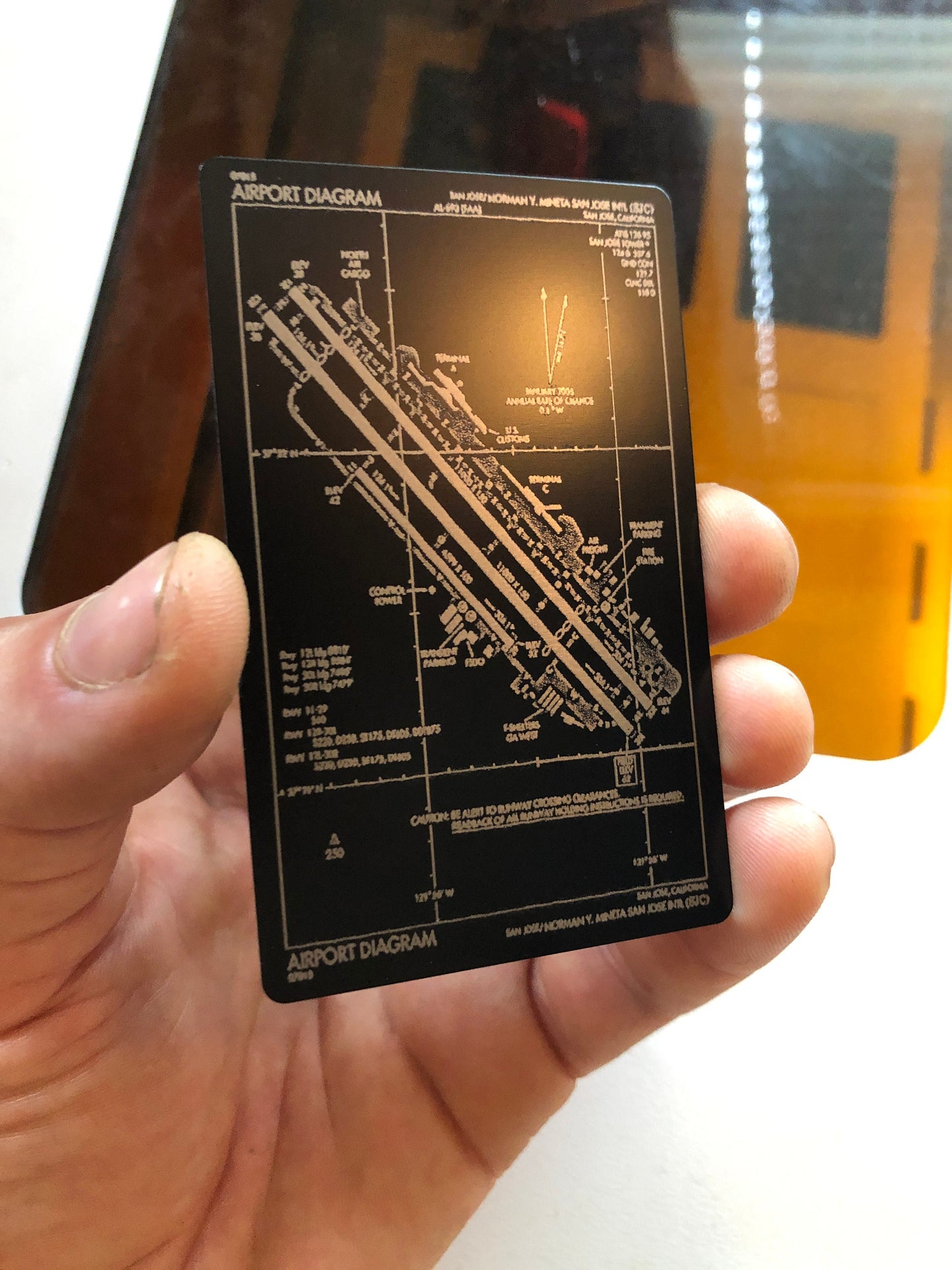 Metal Airport Diagram for Flight Sim Enthusiasts and General Aviation Pilots