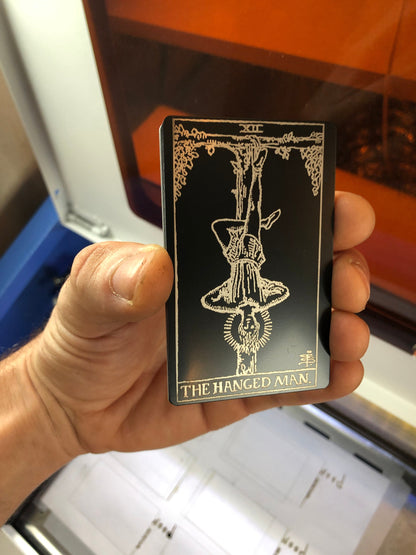 Celestial Spiritual The Hanged Man Tarot Card Laser Engraved Aluminum Gift