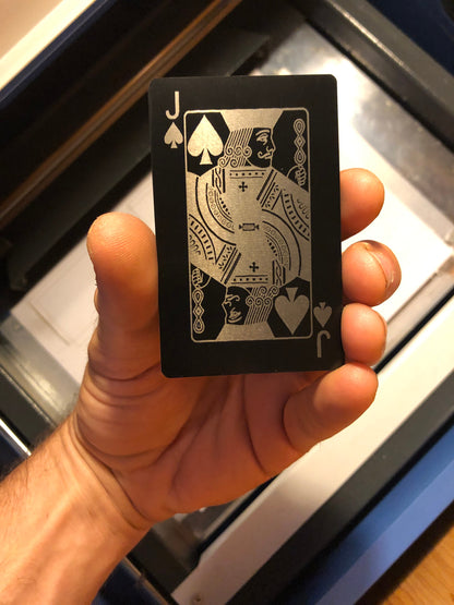 Engraved Aluminum Playing Card, Choose Suit and Color, Unique Gift Idea