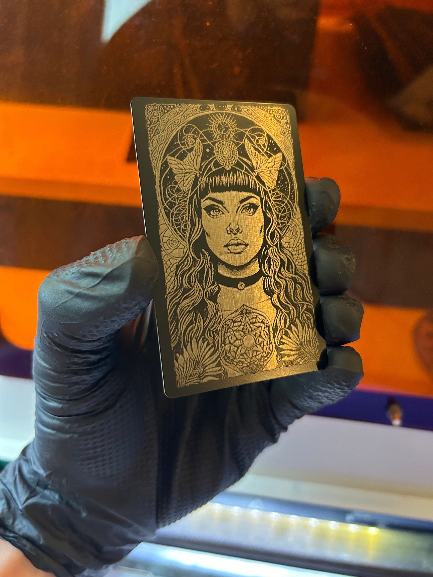 Custom Psychedelic Tarot Card - Laser Engraved Metal Art Gift