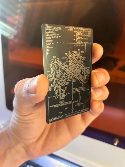 Metal Airport Diagram for Flight Sim Enthusiasts and General Aviation Pilots