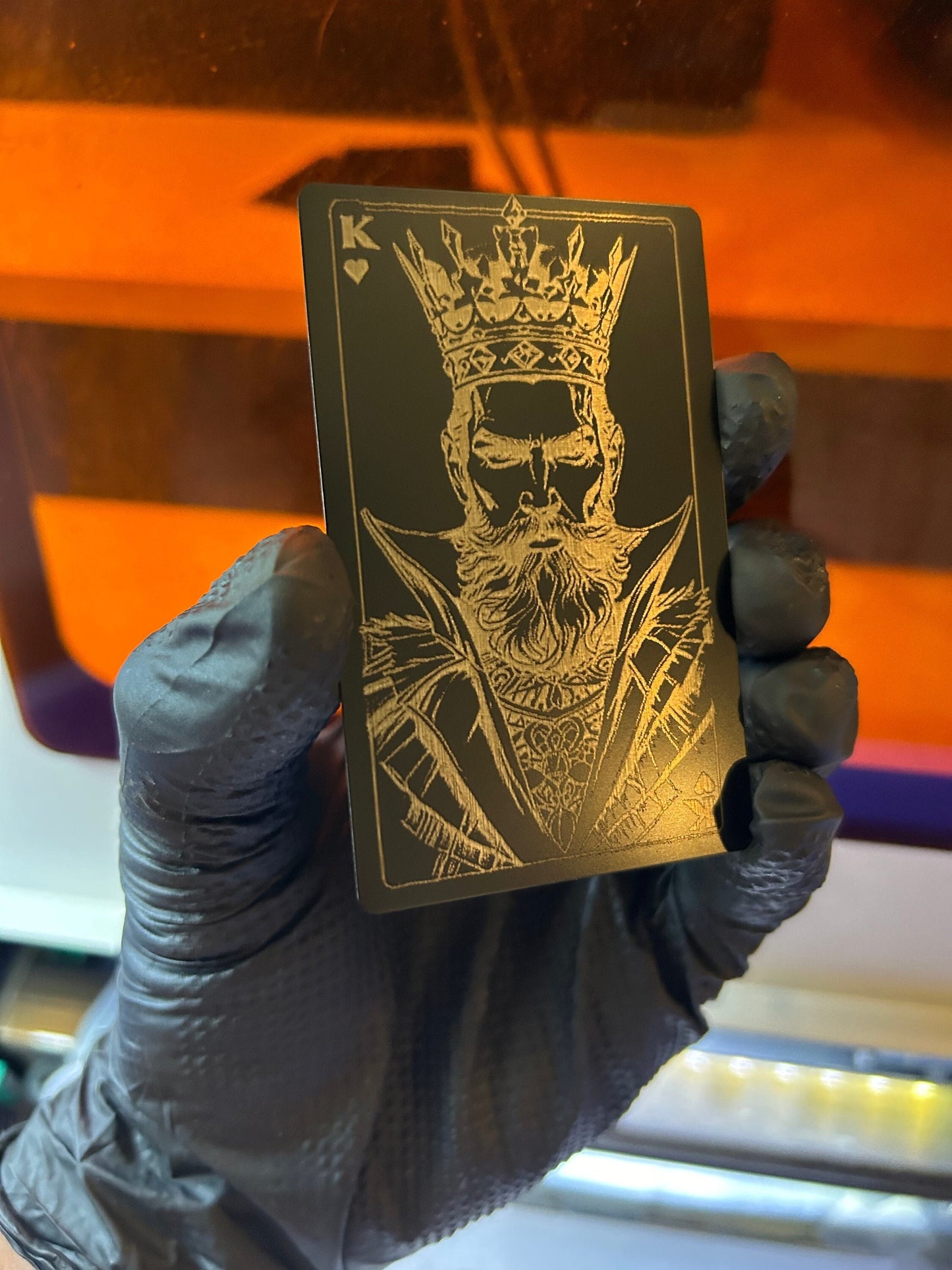 King of Hearts Metal Illustration, Epic Kings Wallet Stuffer Playing Card Collectible Novelty Gaming Gift Poker Cards Gamer