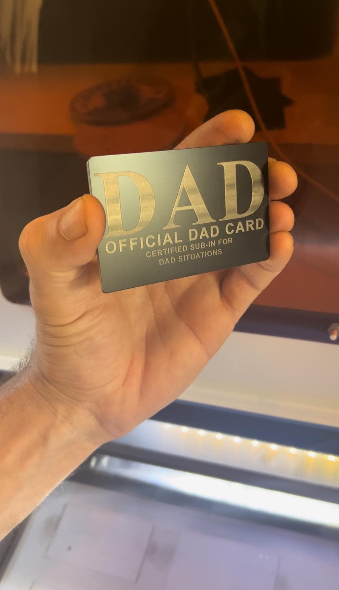 Official Dad Metal Gift Card Customizable: Choice of Color, Personalized Text Laser Engraved Father's Day Baby Daddy Novelty Gag Gift Family