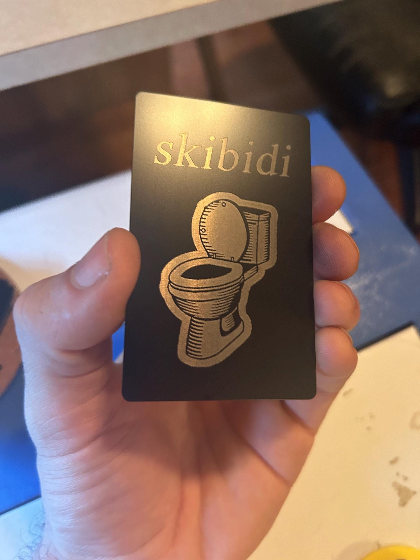 Skibidi Toilet, Laser Engraved Metal Gift, Profound Truth, Triumphant Business Card, Novelty, Funny Memes Humor Silly Trending Pop Culture