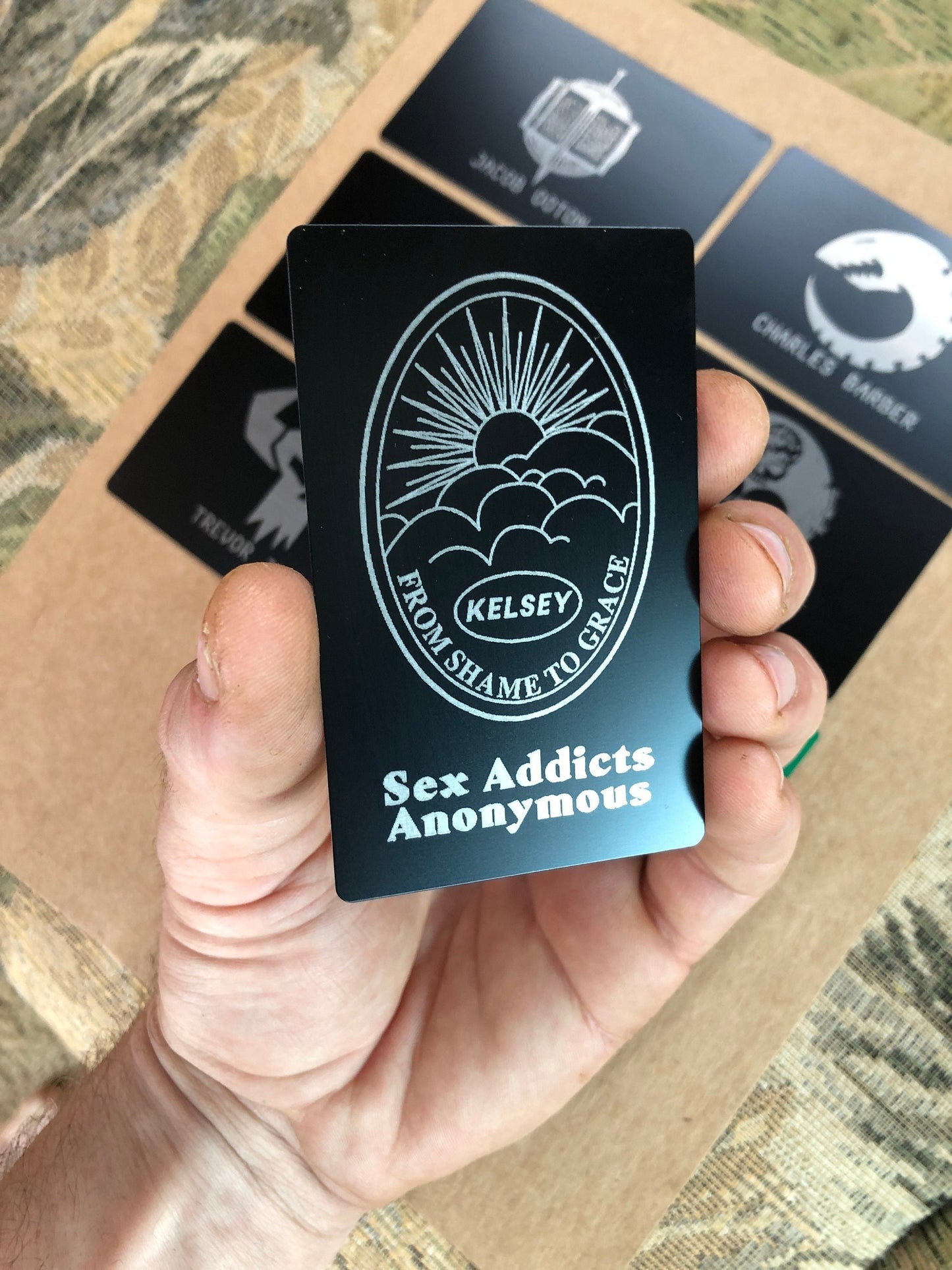 Sex Addicts Anonymous Personalized Metal Gift Card - Funny Romantic Gag Gift for Boyfriend/Girlfriend