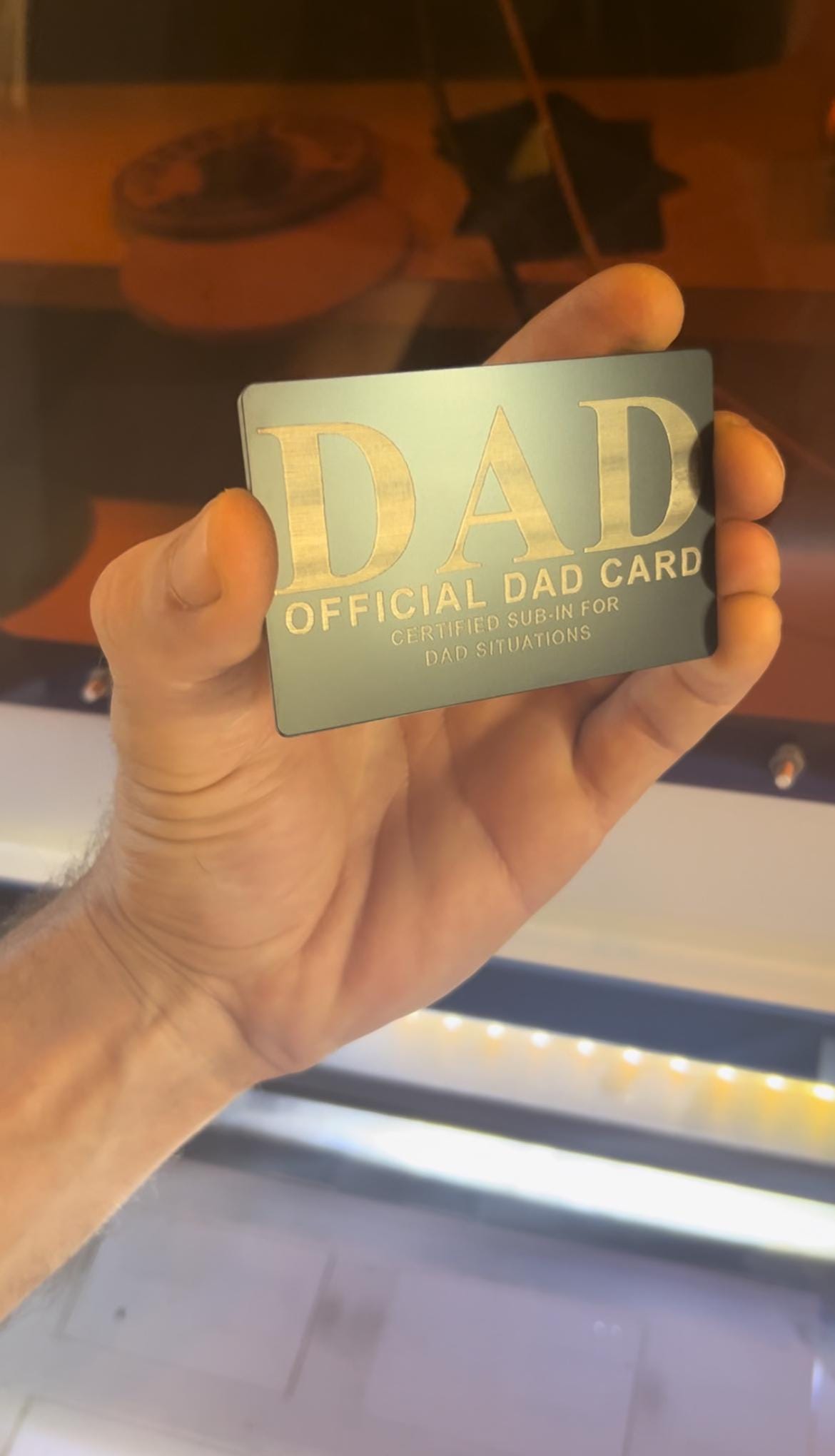 Official Dad Metal Gift Card Customizable: Choice of Color, Personalized Text Laser Engraved Father's Day Baby Daddy Novelty Gag Gift Family