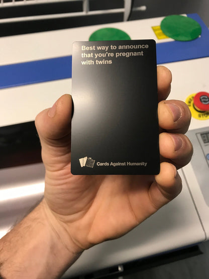 Personalized Cards Against Humanity Anodized Matte Black Metal Cards | Unique Meme Gift Cards