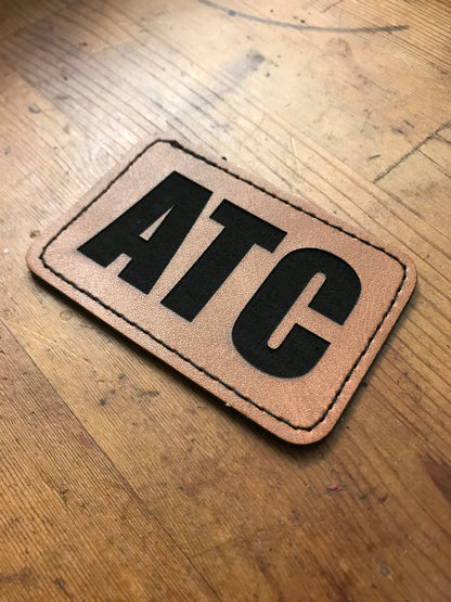 ATC Leather Patch, 3x2" Duty ID Identifier Custom Nametag Tag Name Identification Flight Jacket Vest Gear Patches Gifts