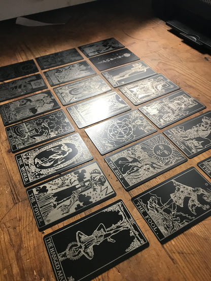 laser metal engraved business tarot cards